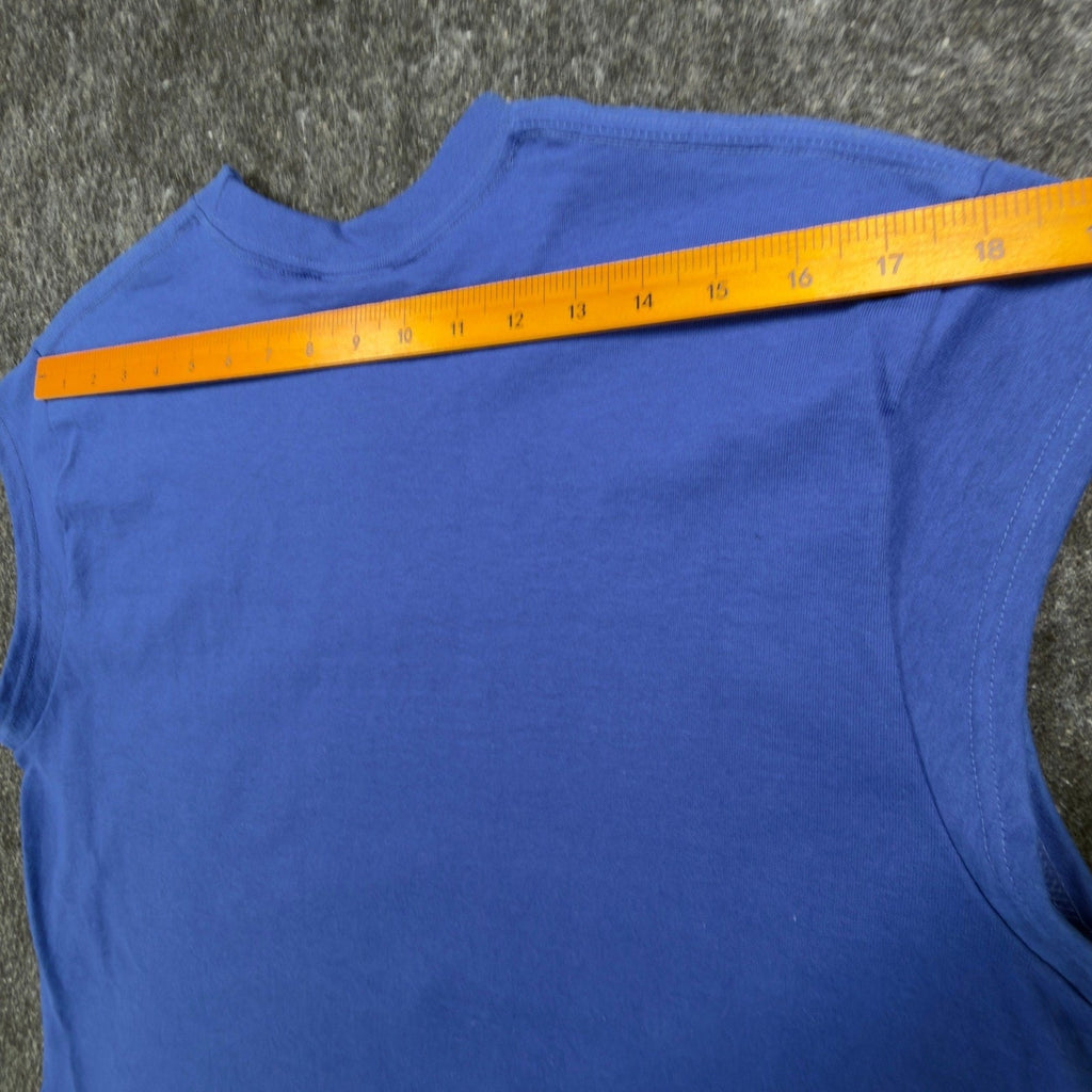 Y2K Nike Center Swoosh Sleeveless Basketball Shirt Men's Medium Blue NWT