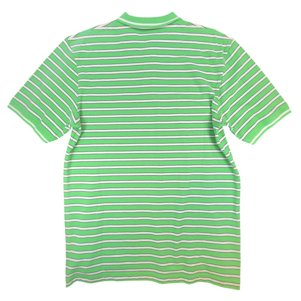 US Polo Assn Mens XL Polo Shirt Striped Green White Pique Short Sleeve NWT