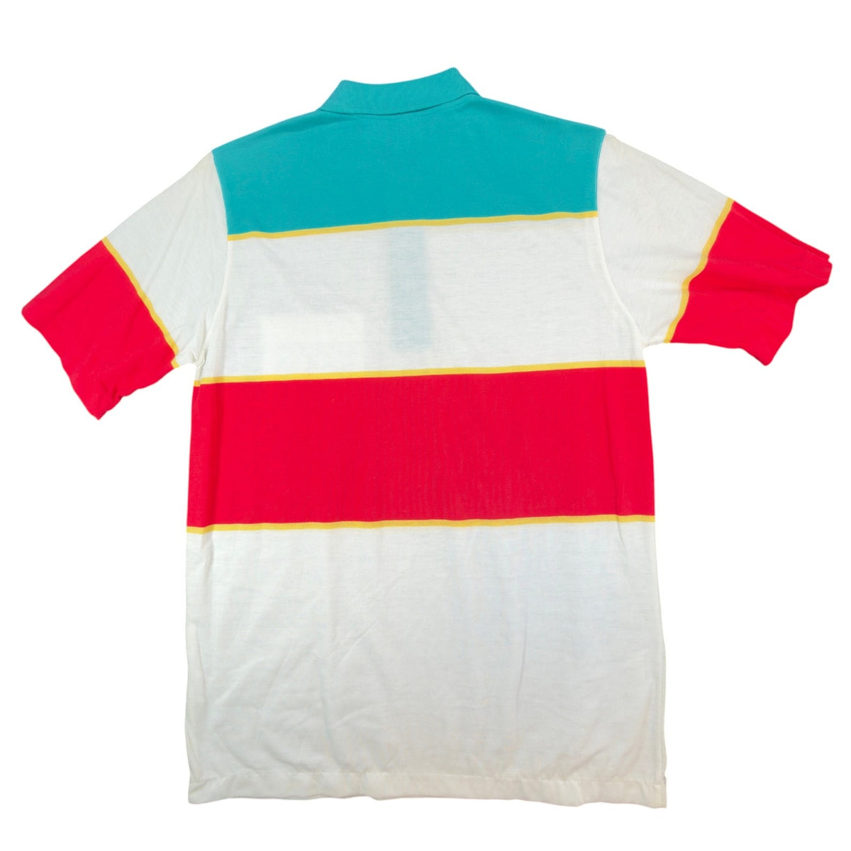 Vintage Jantzen Polo Shirt Mens Medium Golf Striped Colorblock Teal Red NWT USA