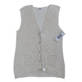 Lucia Sweater Vest Womens Large Vintage 90s Cream Cotton Knit Button Front USA