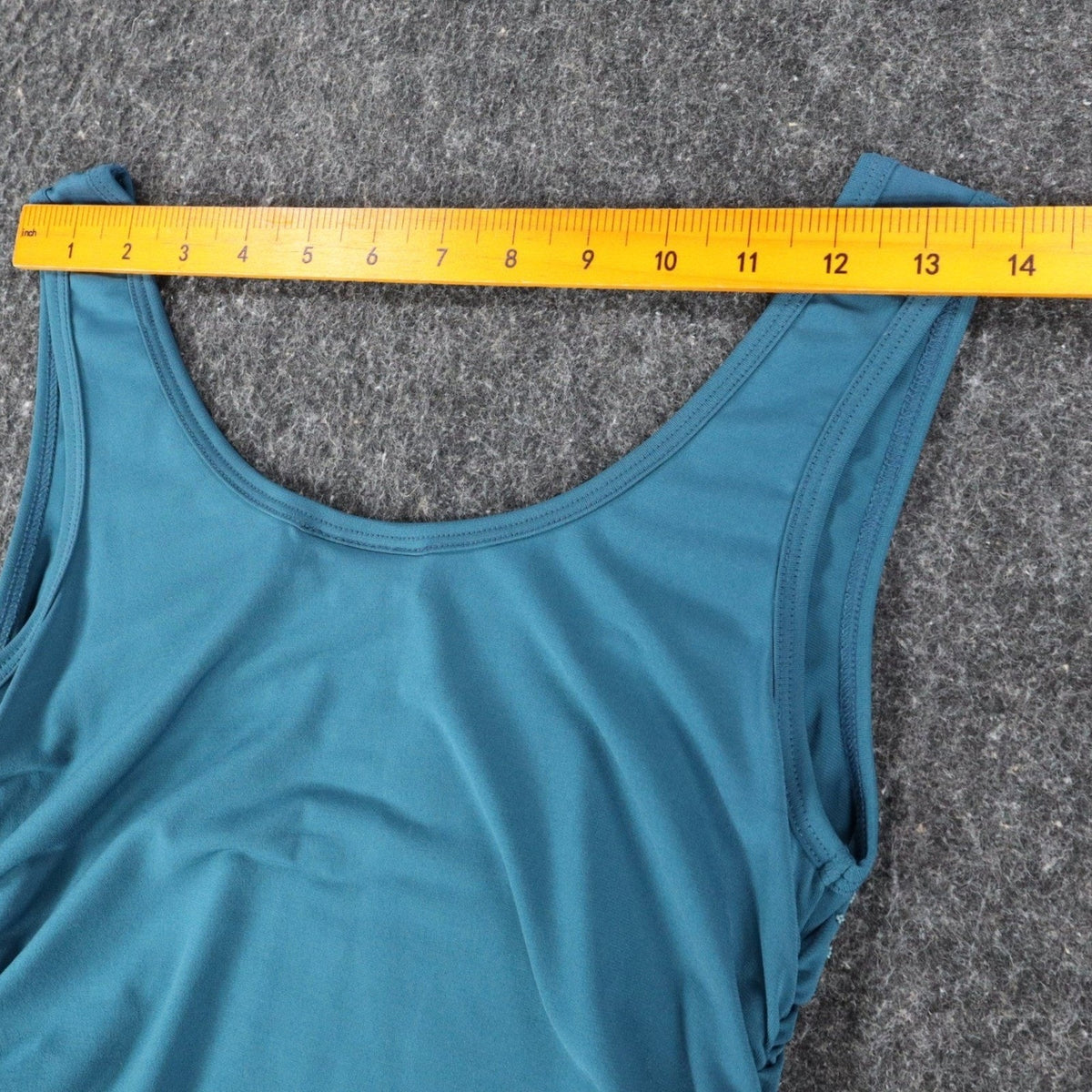 A. Byer Tank Top Womens Medium Y2K Teal Blue Ruched Beaded Stretch C799
