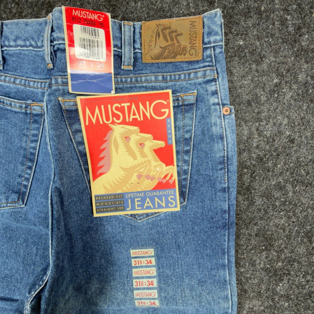 Mustang Vintage 90s Model 415 Jeans Mens 31x34 Blue Cotton NWT Deadstock