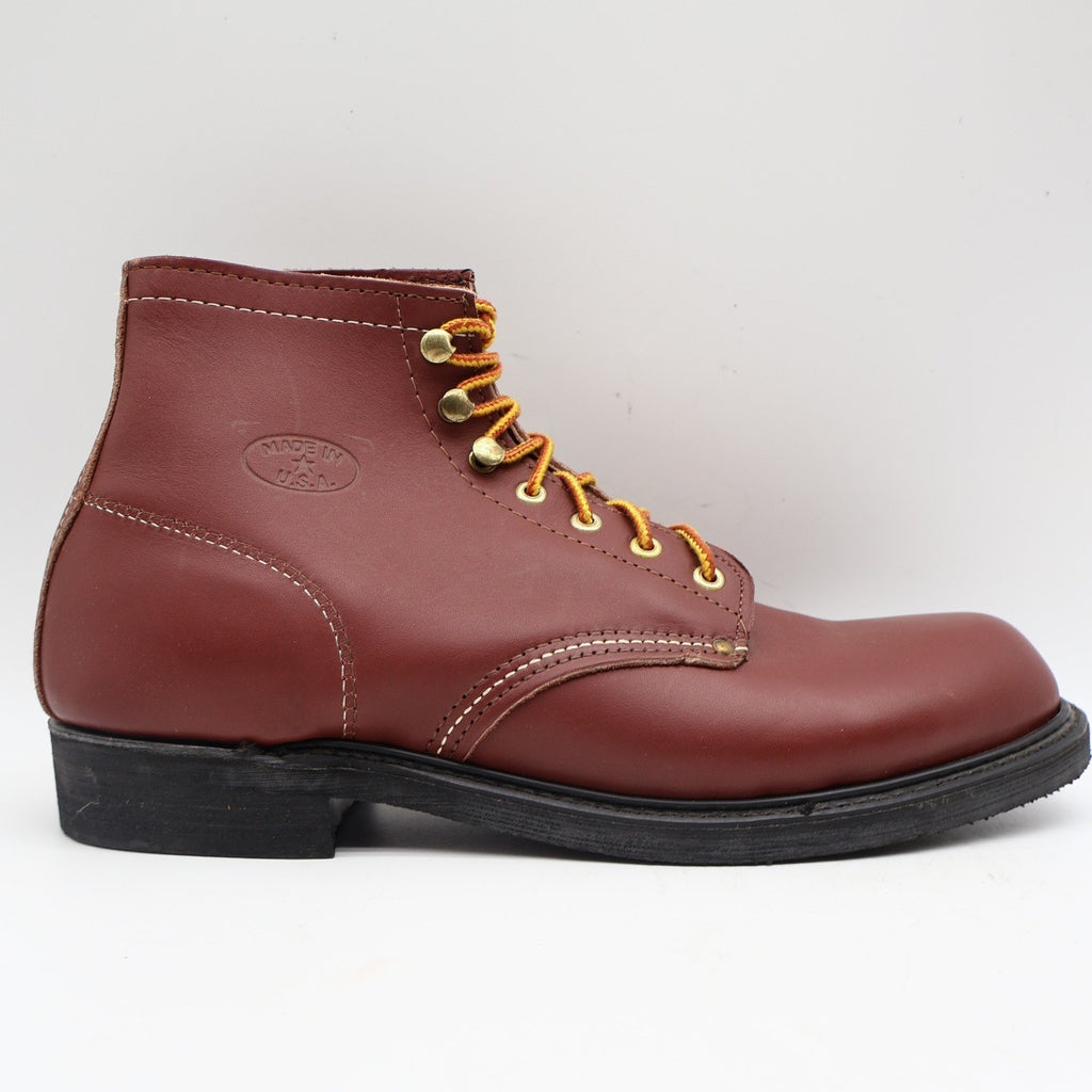 Carolina Work Boots Mens 9.5 D Vintage Made in USA Redwood Leather Stock 348 NEW