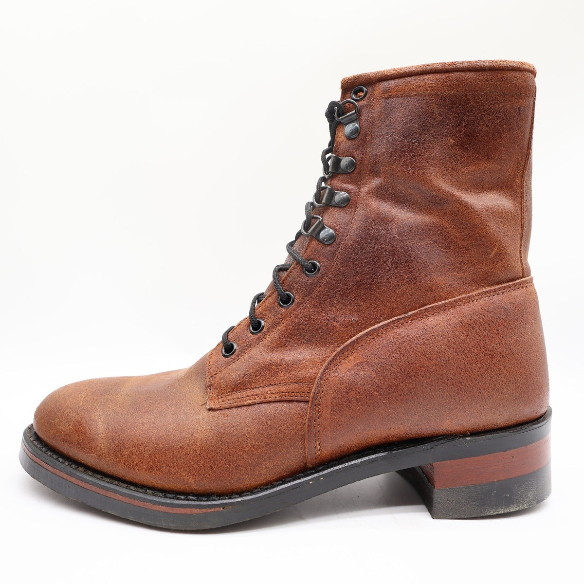Wrangler Vintage 90s Lace Roper Boots Mens 10.5 Brown Leather NWT - take2supply