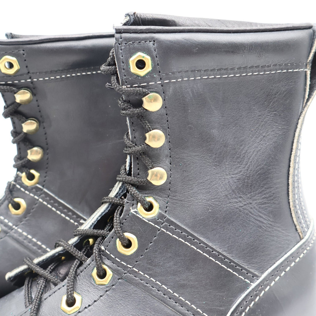Carolina Logger Boots Mens 8 EE Vintage USA Black Leather Work Boots 961 NEW