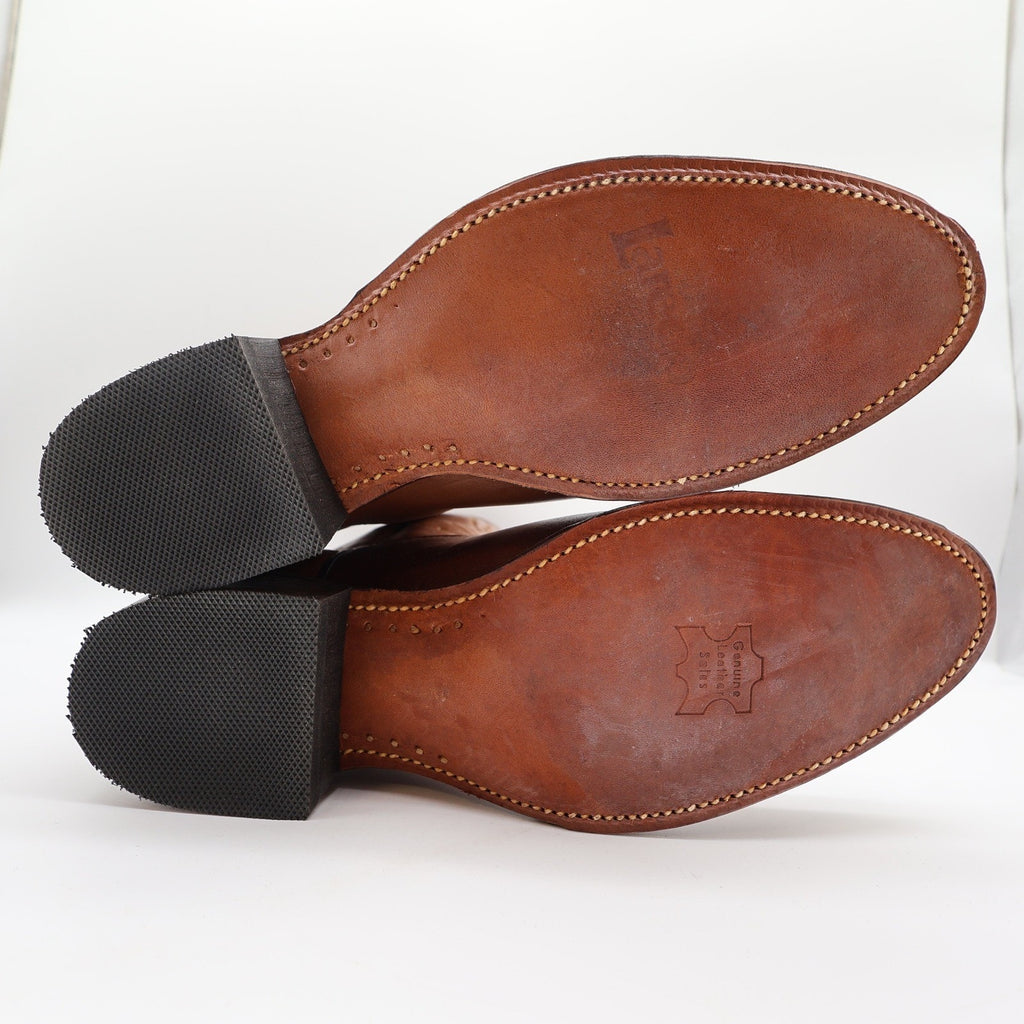 Laredo Vintage Cowboy Boots Mens 9 D Brown Leather NWT Deadstock Made in USA