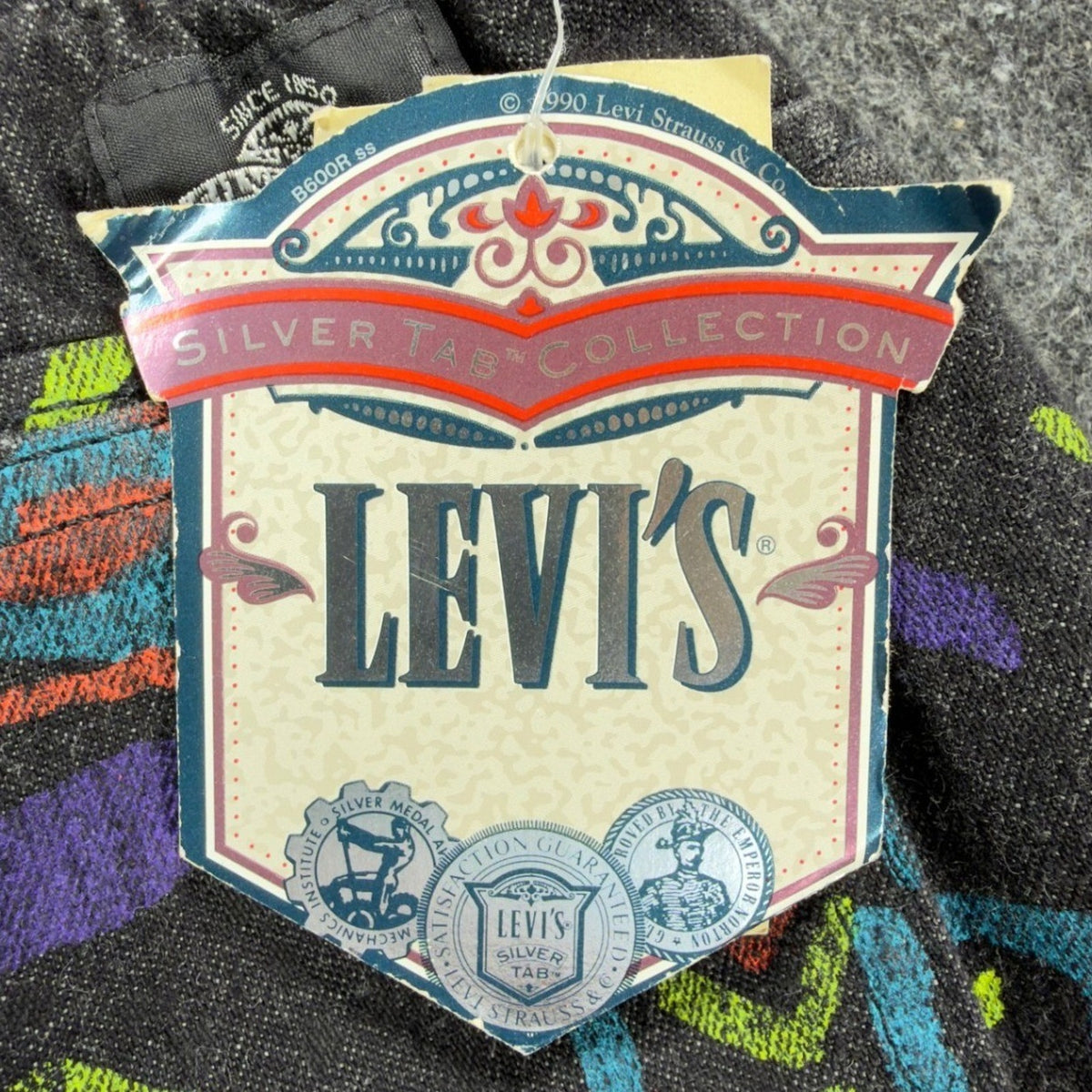 Levis Vintage 90s SilverTab Shorts Mens Small Black Abstract Print NWT Deadstock - take2supply
