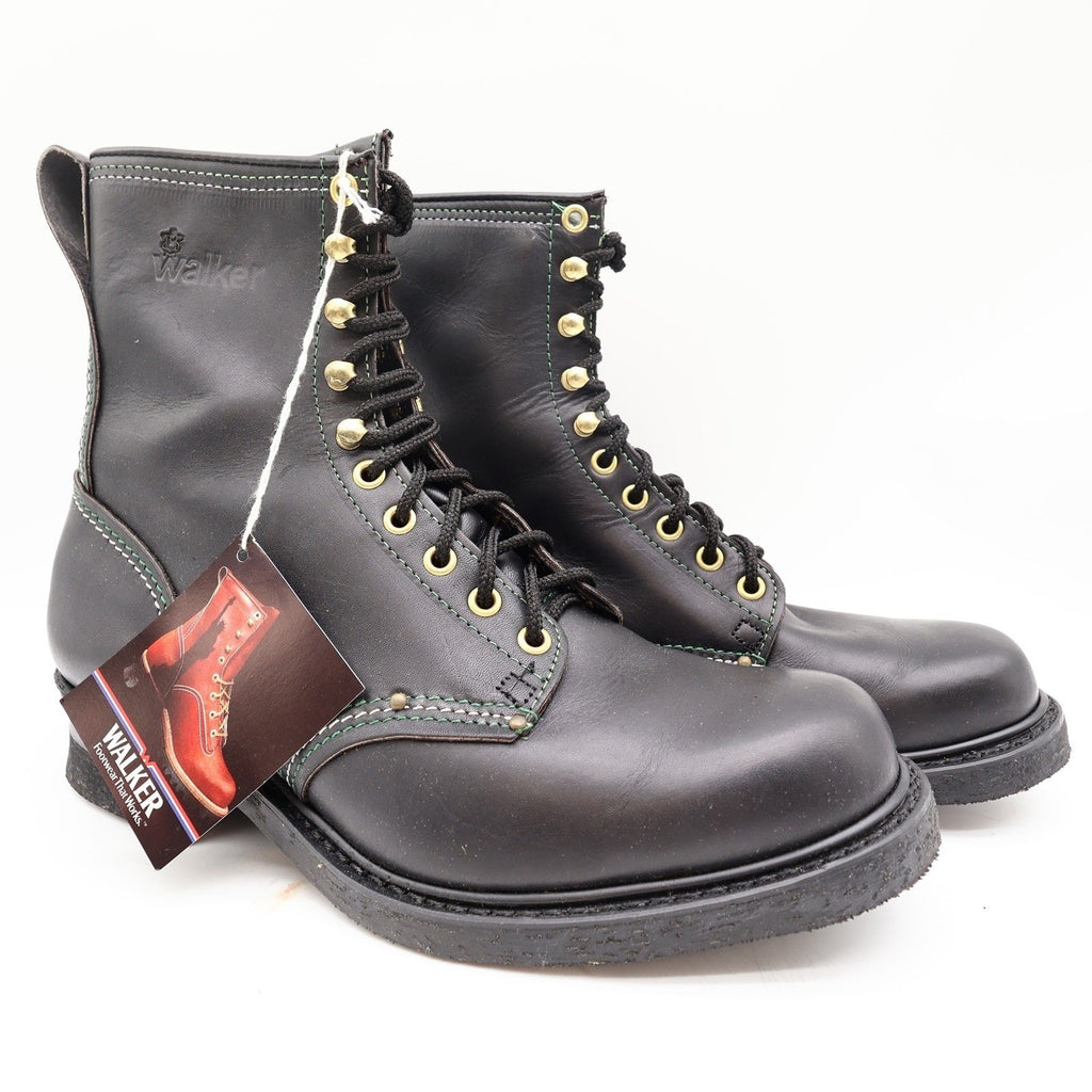 Walker Vintage 80s Work Boots Mens 10 EE Black Leather NIB NWT USA Made 1255