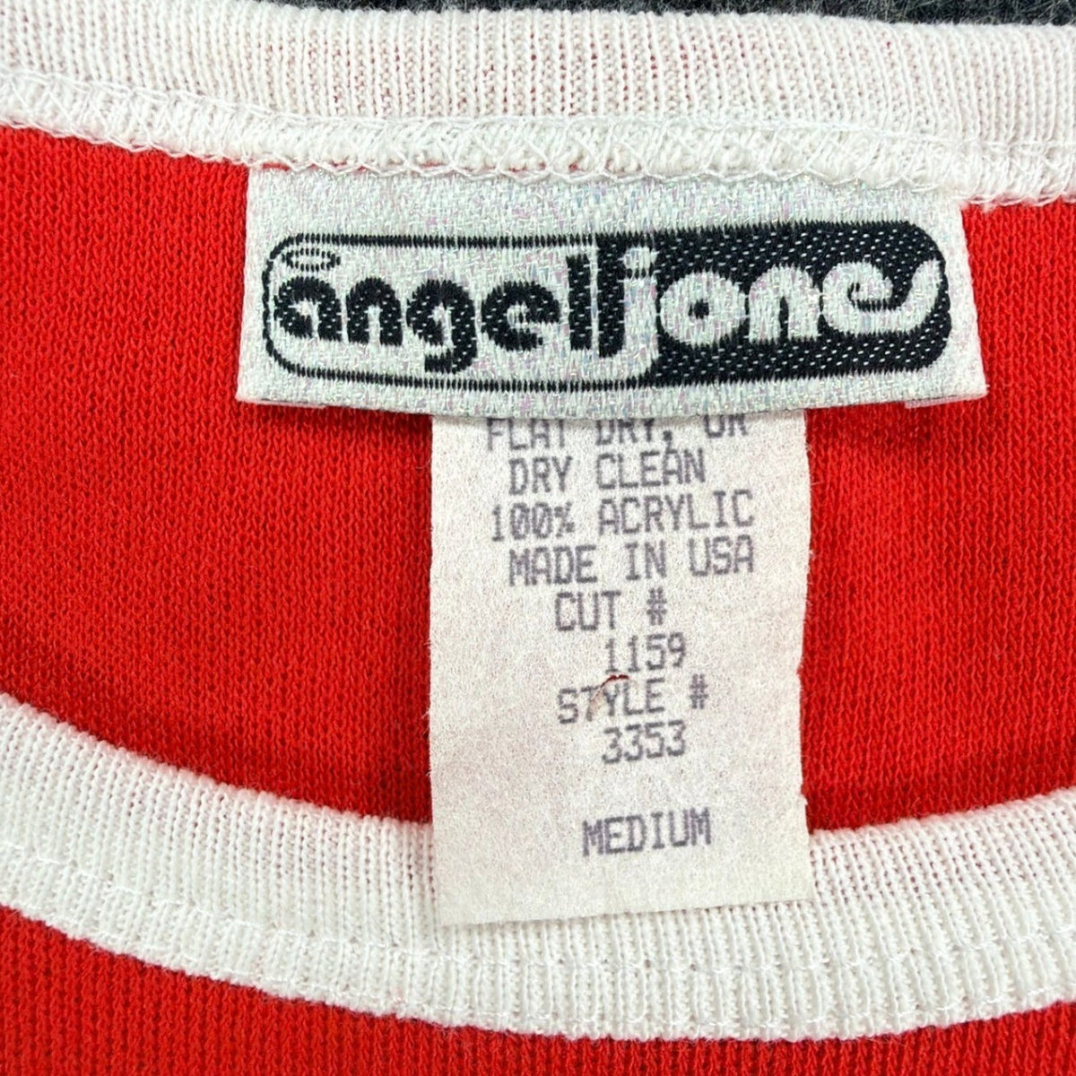 Angel Jones Vintage 70s Ringer Mini Dress Womens Medium Red Acrylic New - take2supply