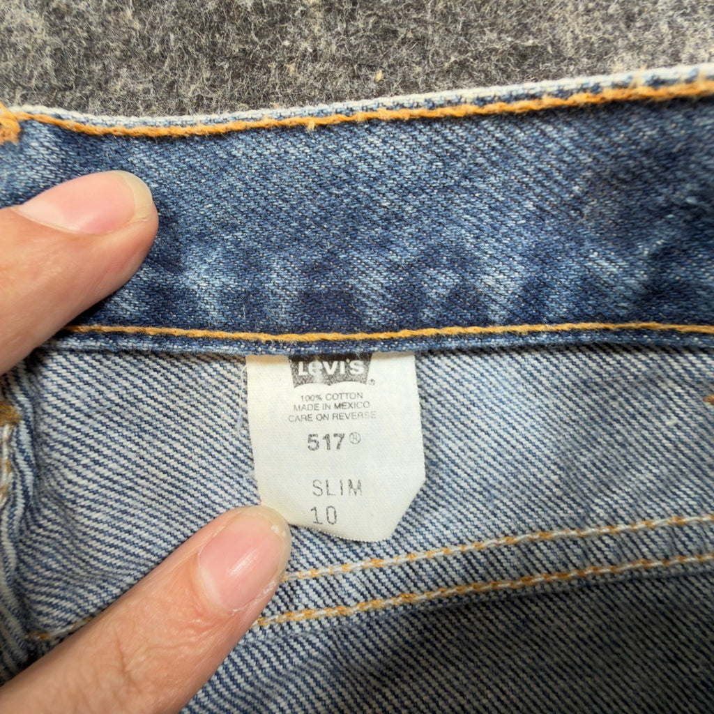 Levi's 517 Flare Jeans Girls 10 Slim Blue Cotton Slim Fit Vintage Y2K New - take2supply