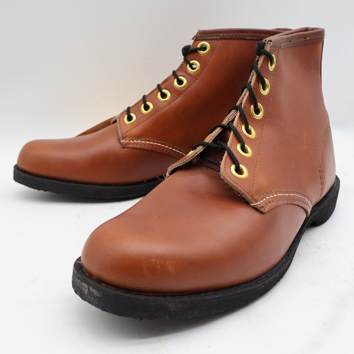 Cedar Crest Work Boots Mens 11 Vintage Deadstock Brown Leather Flex-Weld USA