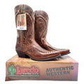 Laredo Western Boots Mens 11.5 D Brown Leather Snip Toe Bucklace 68434 NIB