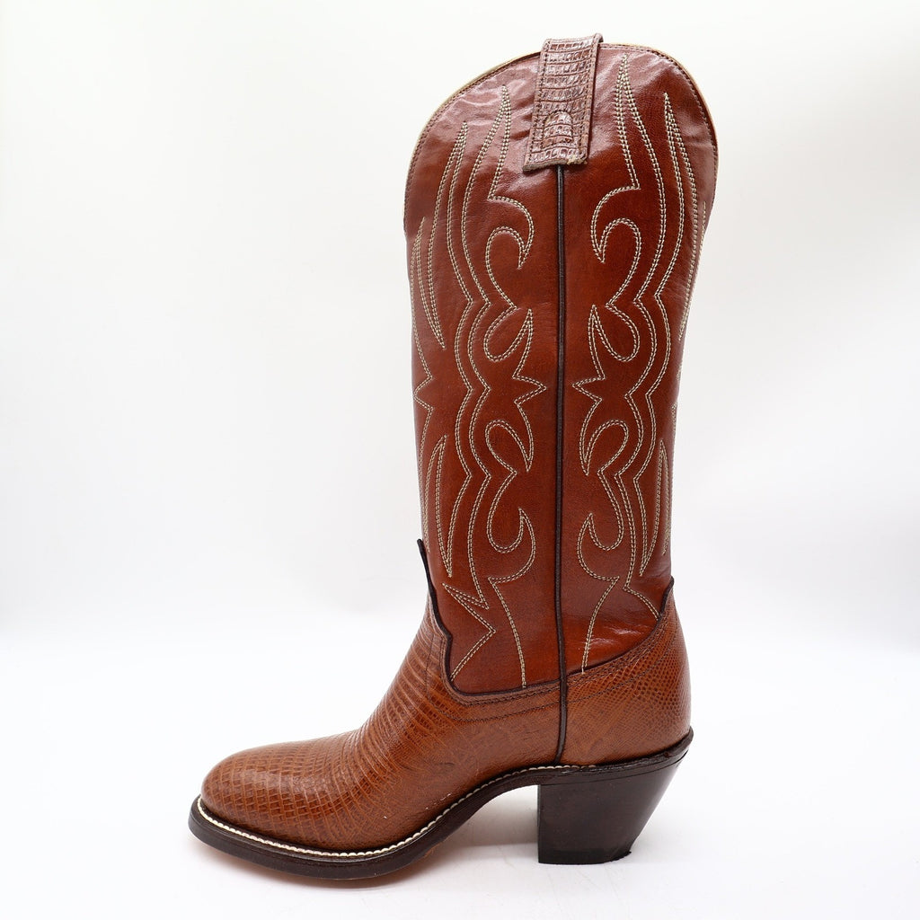Vintage Laredo Lizard Embossed Leather Western Boots Women 5.5 B Box NWT