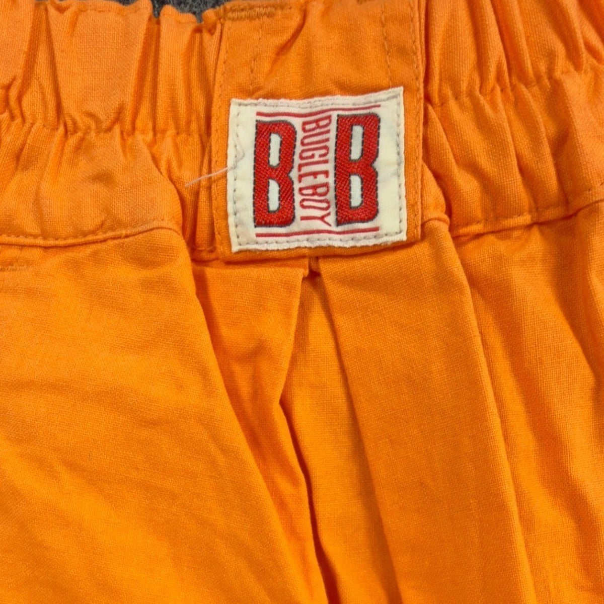 Bugle Boy Vintage 90s Shorts Boys 7 Neon Orange Cotton Elastic Waist NOS - take2supply