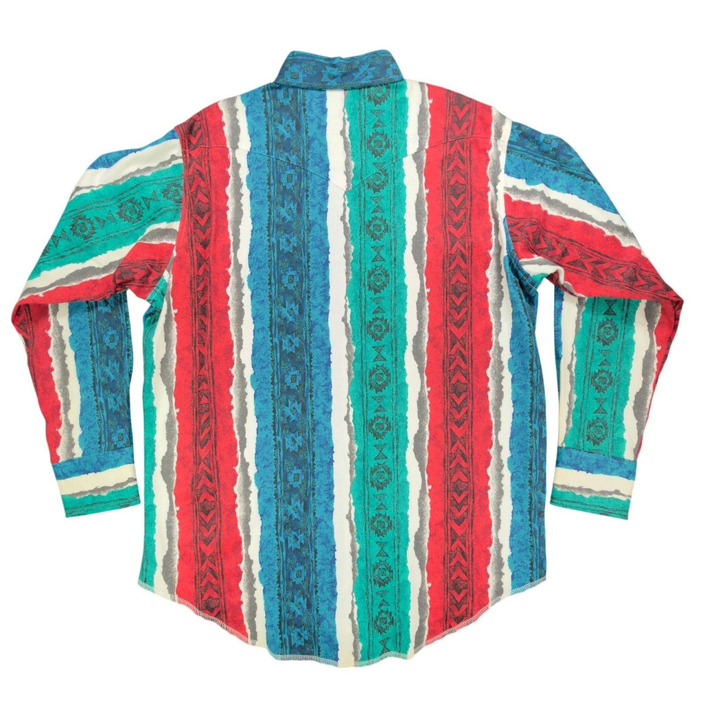 Wrangler Vintage 90s Western Shirt Mens 17.5 Multi Cotton Pearl Snap New