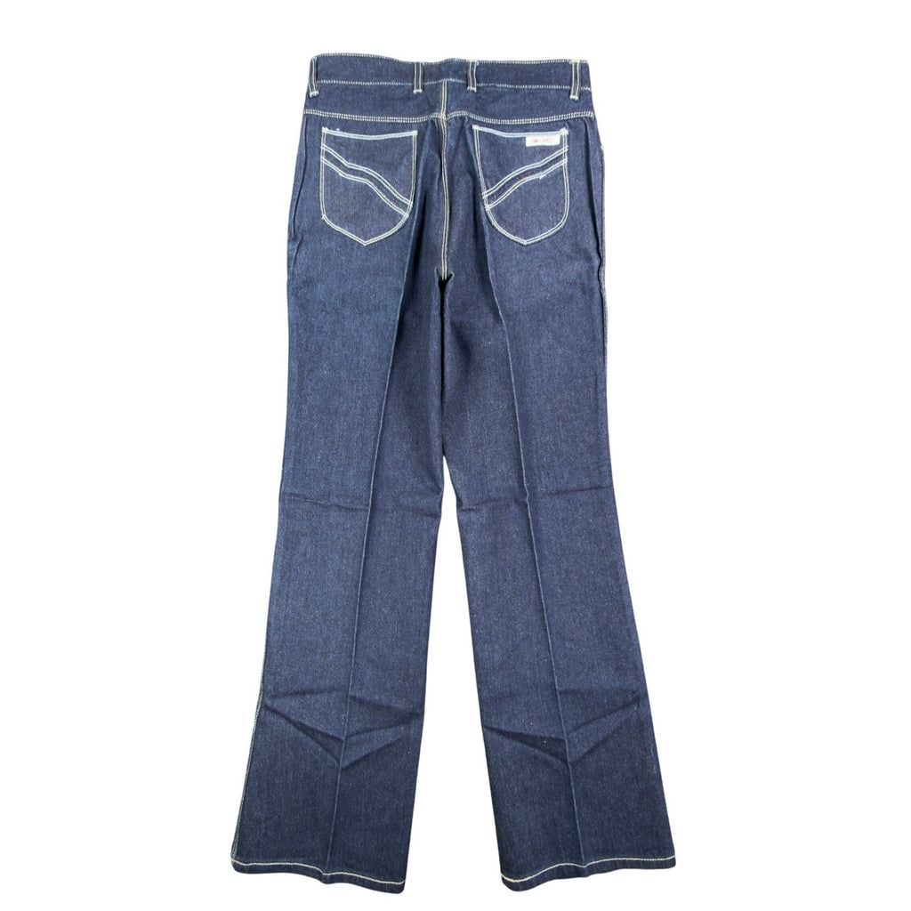 Gino Cappeli Vintage 70s Boot Cut Jeans Mens 34x35 Indigo Cotton Denim NWT - take2supply