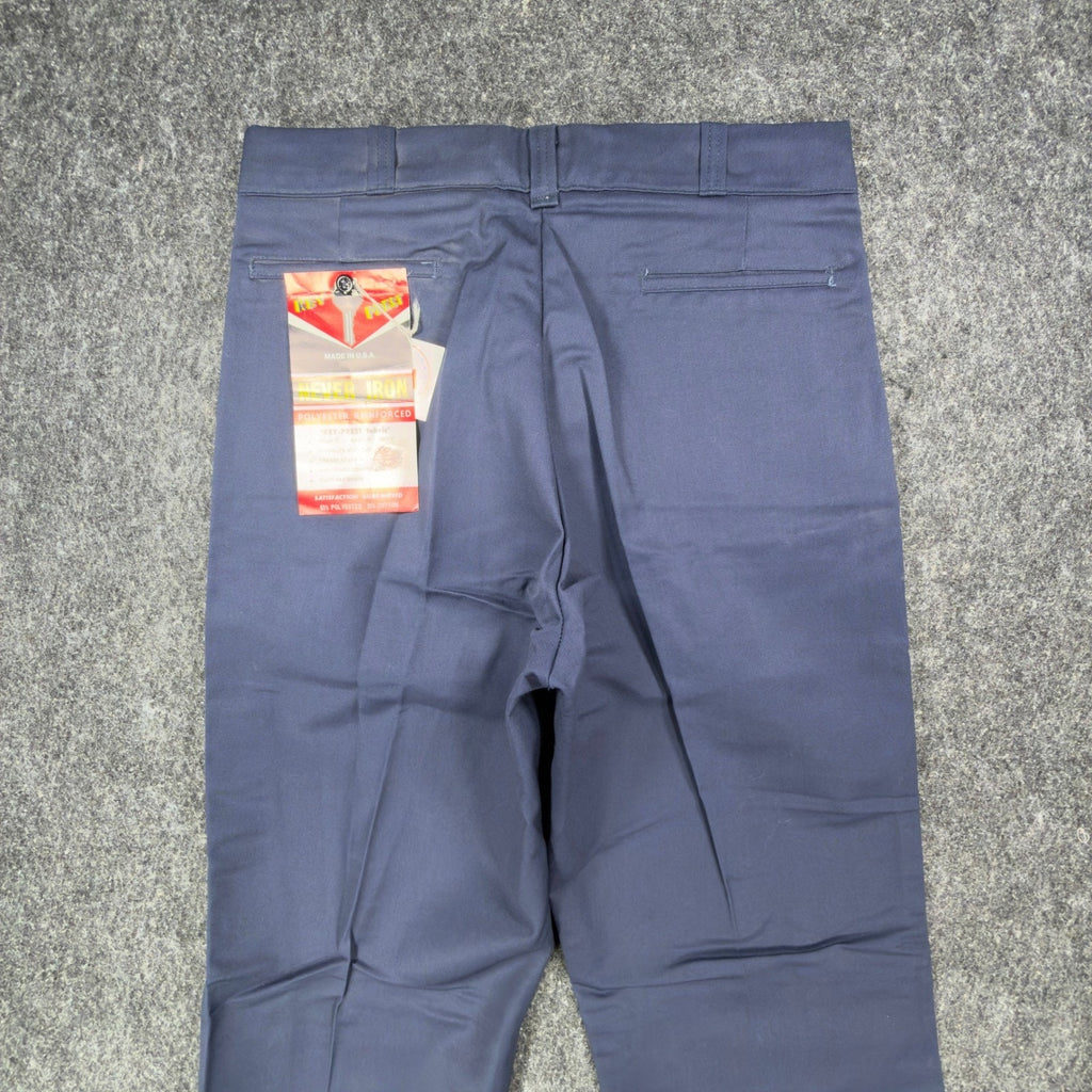 Key Imperial Vintage 70s Pants Mens 34x36 Navy Blue Deadstock 661.41N NEW