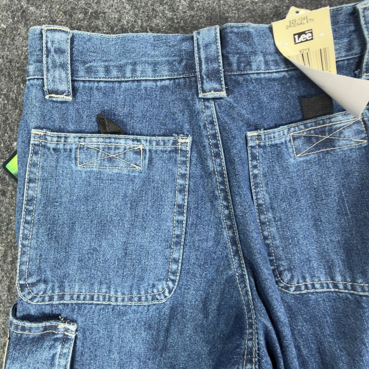 Lee Pipes 90s Cargo Denim Shorts Boys 8R Blue Cotton NWT Vintage Deadstock
