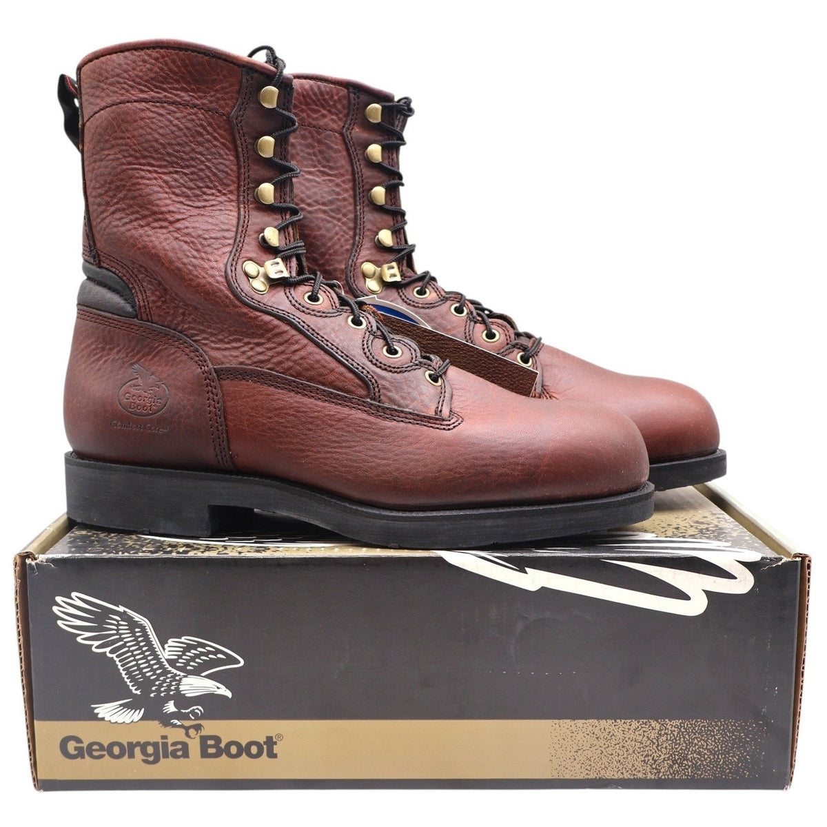 Georgia Boot Carbo-Tec 8" Work Boots Mens 11 M Brown Leather G8845 Deadstock