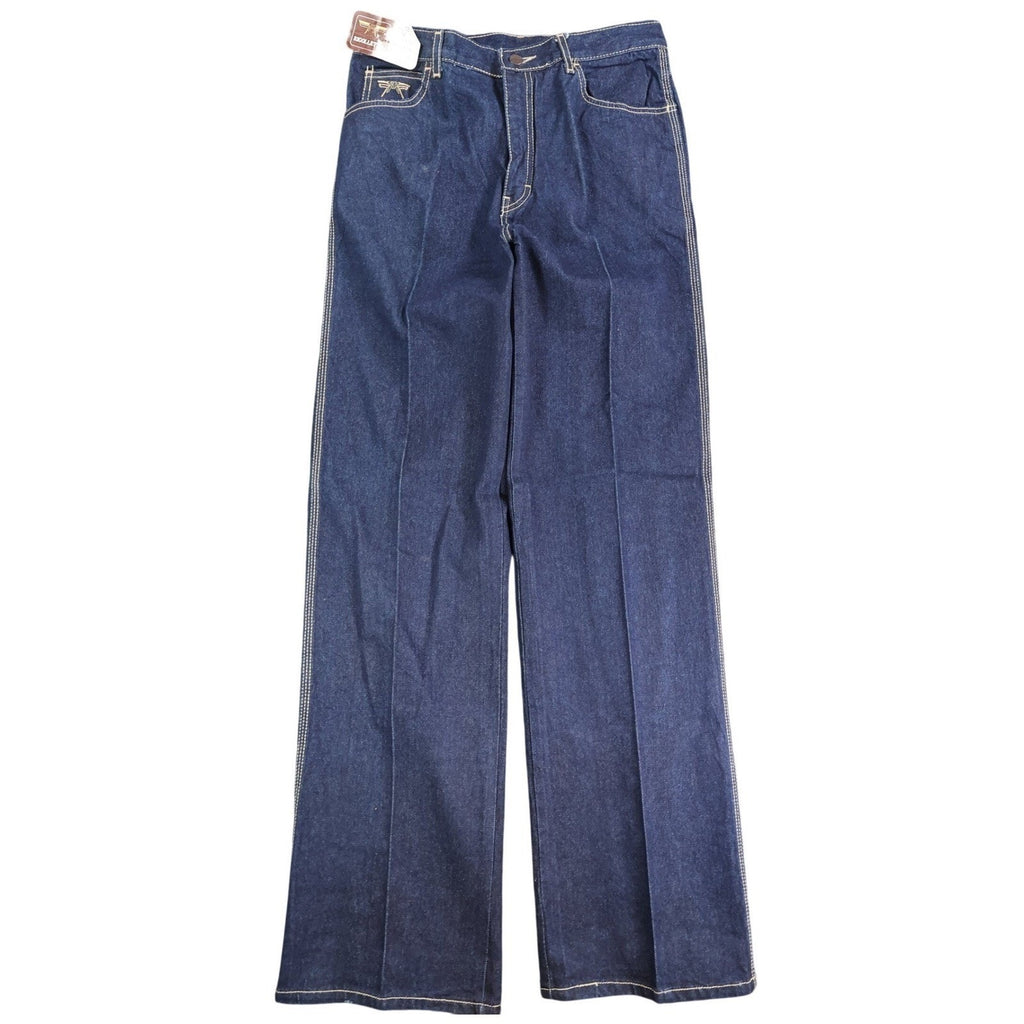 Rigolletto Vintage 70s Flare Jeans Mens 33x33 Blue Cotton Denim NOS NWT - take2supply