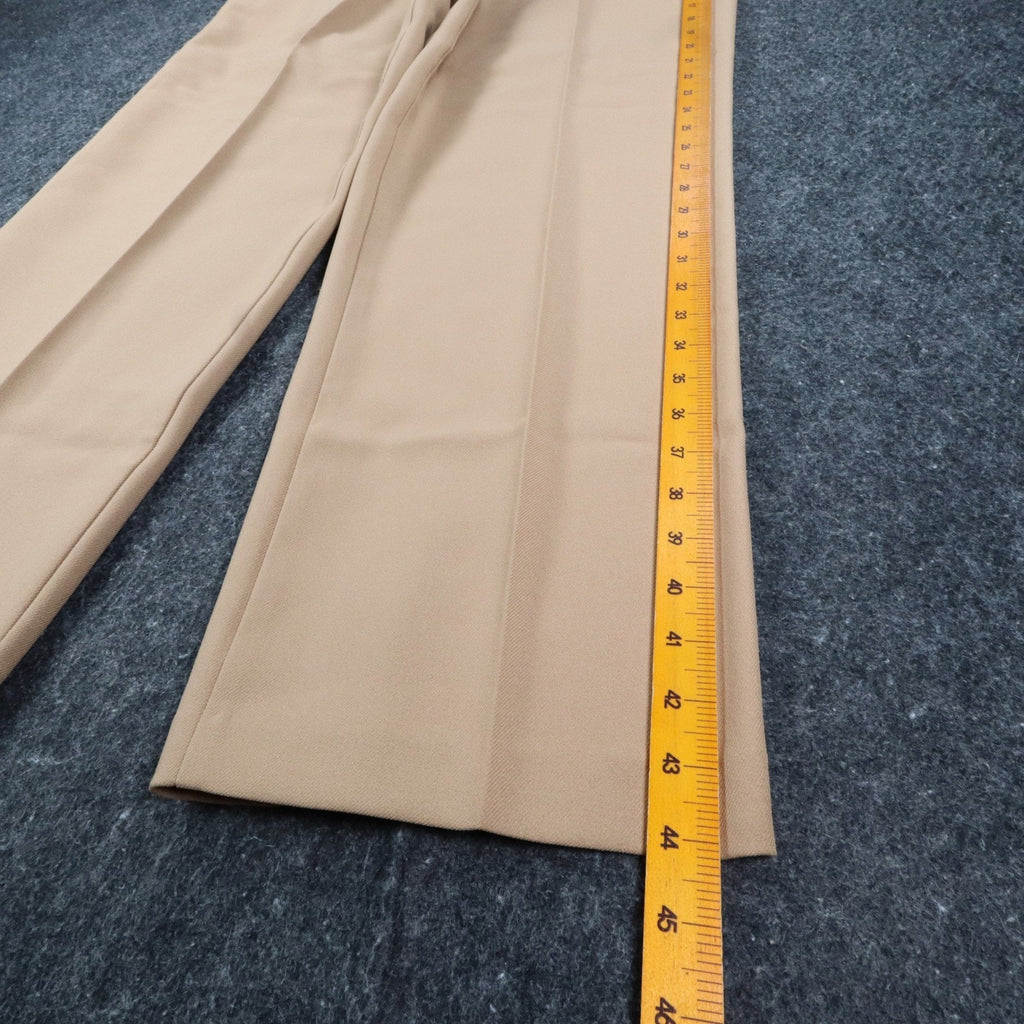 Rhondaly NY Dress Pants Womens 20 Vintage 70s Beige Polyester Straight Leg NWT