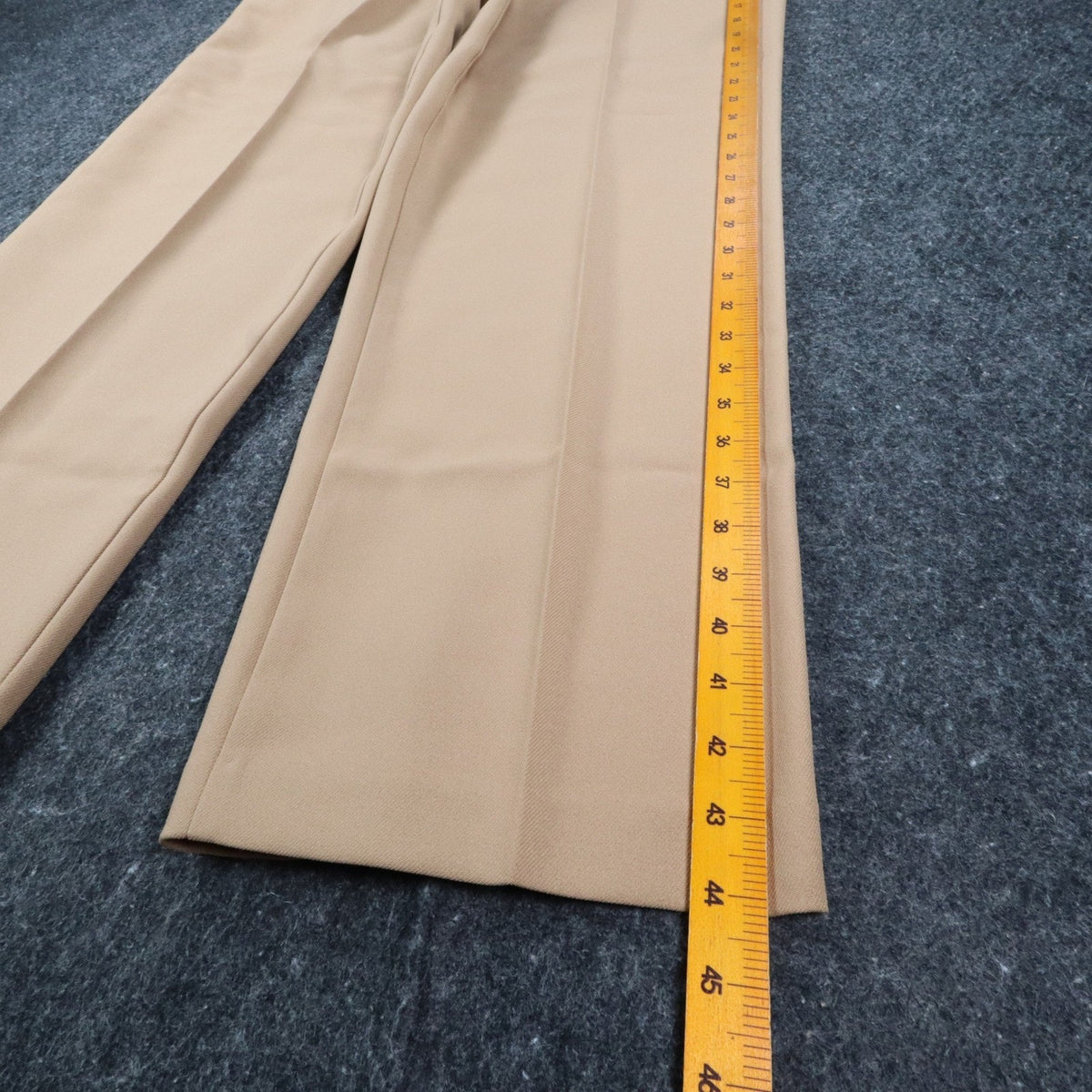 Rhondaly NY Dress Pants Womens 20 Vintage 70s Beige Polyester Straight Leg NWT