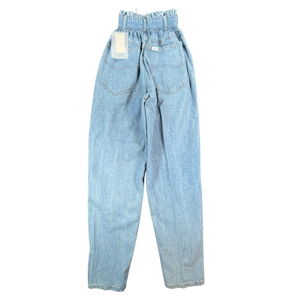 Lee Vintage 80s Islander Jeans Womens 7 Med Blue Denim Elastic High Waist NWT