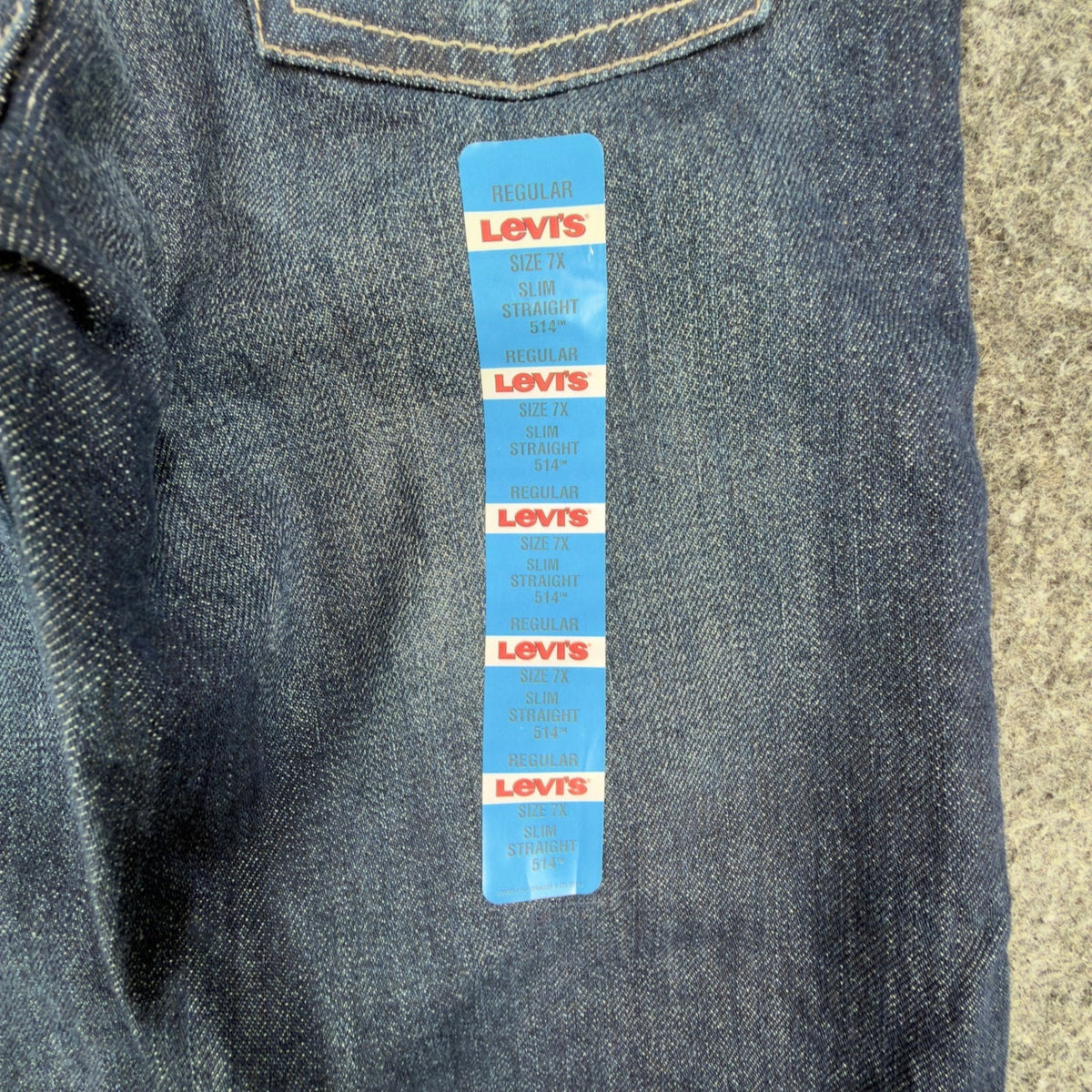 Levi's Modern 514 Slim Straight Jeans Boys 7X Regular Dark Sky Blue Denim NWT