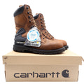 Carhartt Work Boots Mens 10 W Brown Leather Waterproof 8" Lace Up CMW8100 NIB