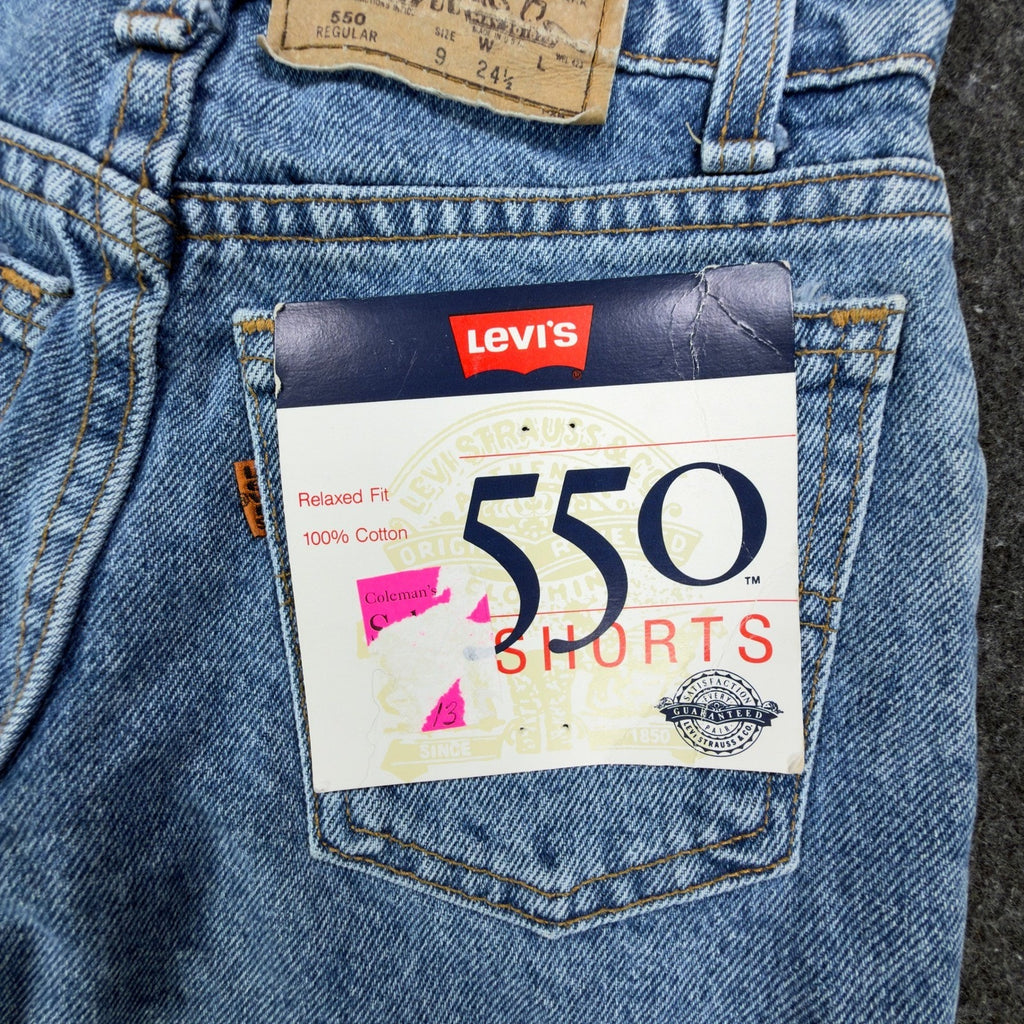 Levi's Vintage 90s 550 Shorts Women 9 Blue Denim Orange Tab USA NWT - take2supply