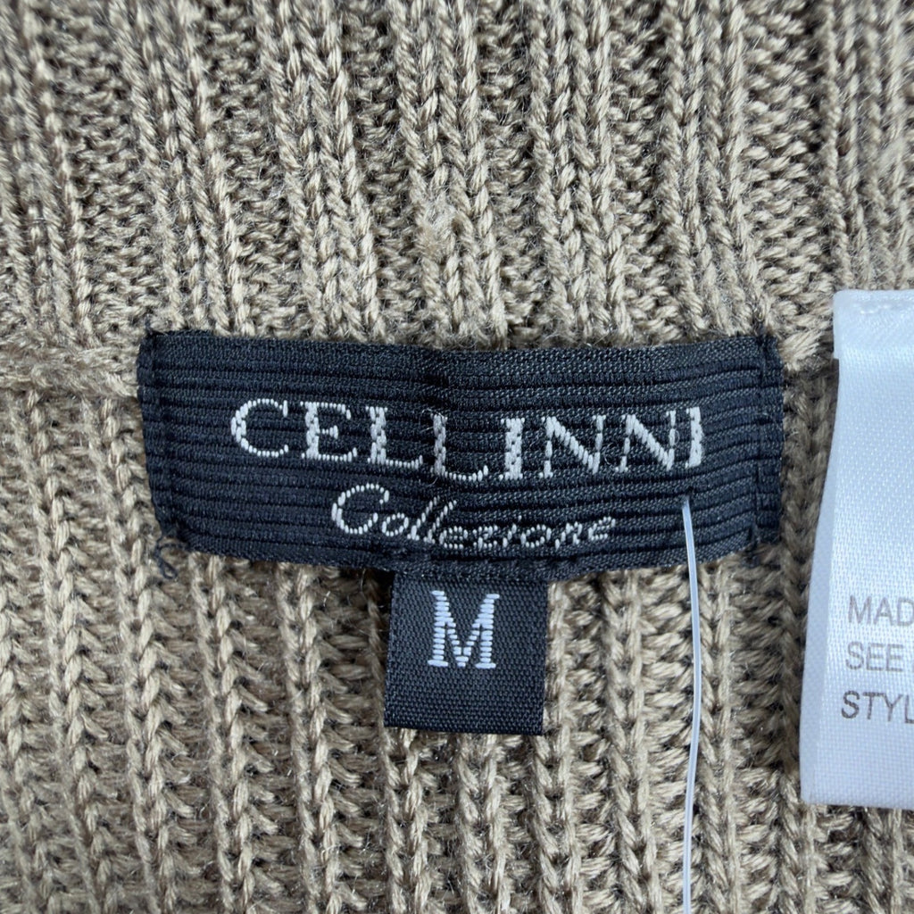Cellinni 1/4 Zip Sweater Mens Medium Tan Wool Blend NWT Tactical Ribbed - take2supply