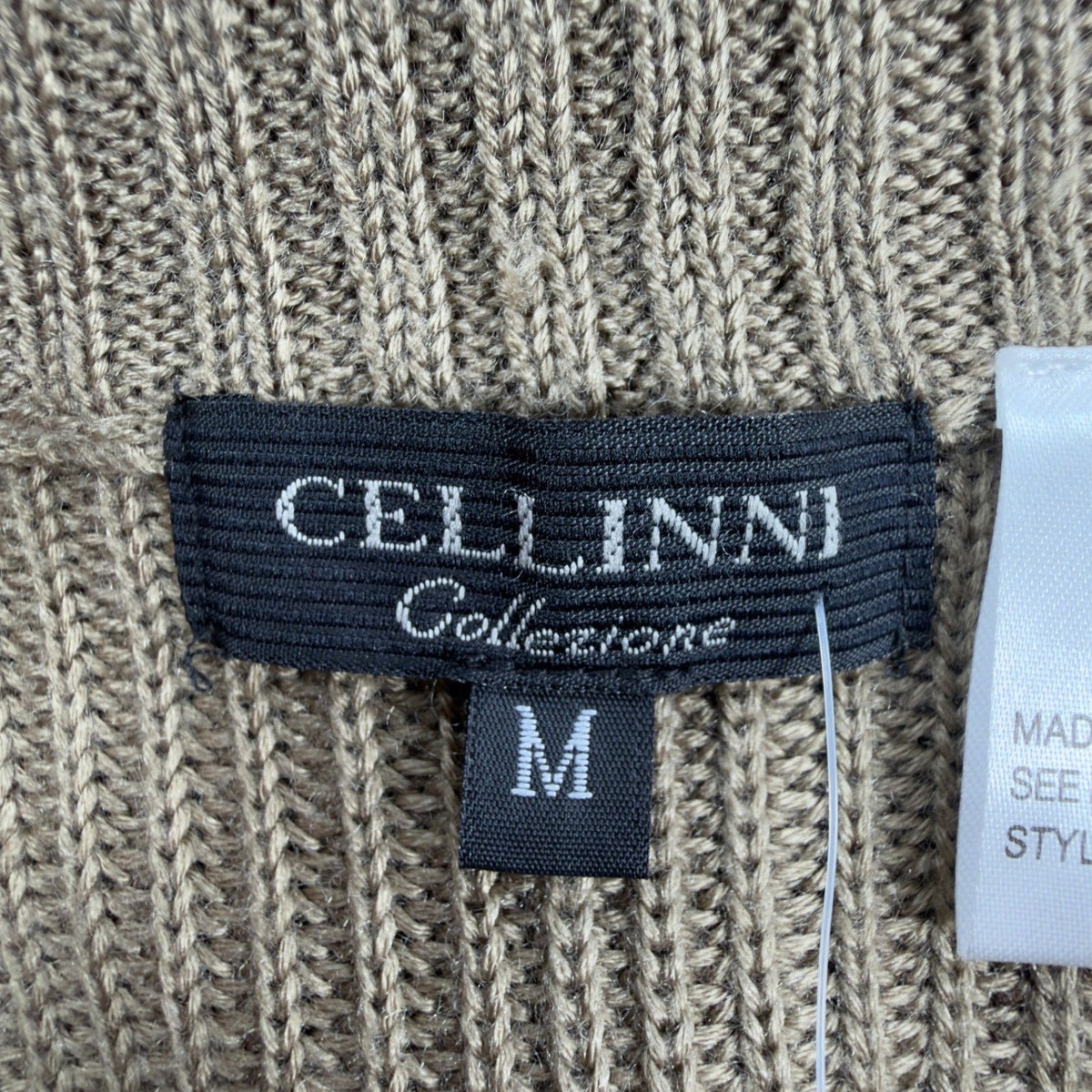 Cellinni 1/4 Zip Sweater Mens Medium Tan Wool Blend NWT Tactical Ribbed - take2supply