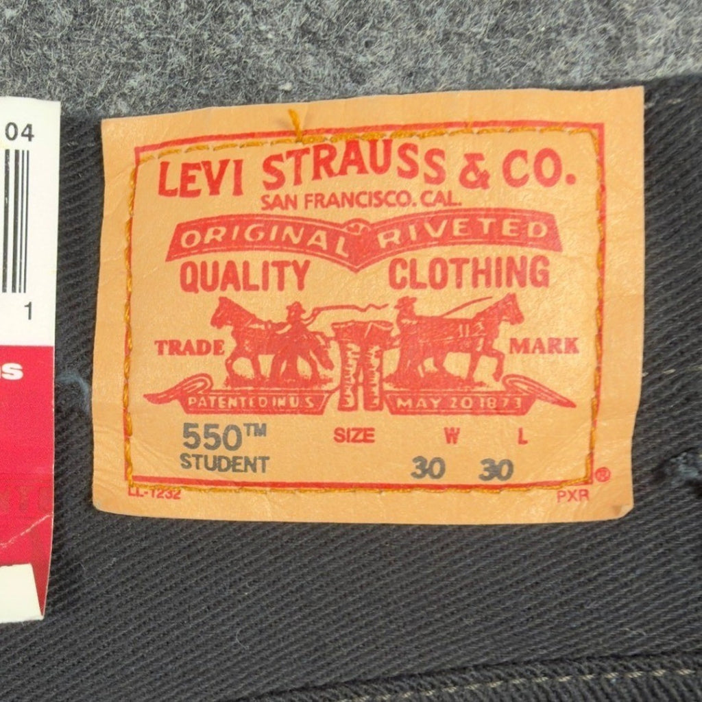 Levi's Y2K 550 Relaxed Fit Jeans Boys 30x30 Black Cotton Denim NWT