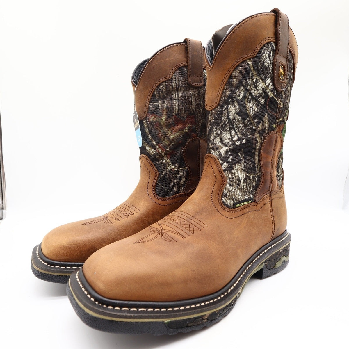 Dan Post Camo Waterproof Western Work Boots Men 9 D Brown Leather NWT Box
