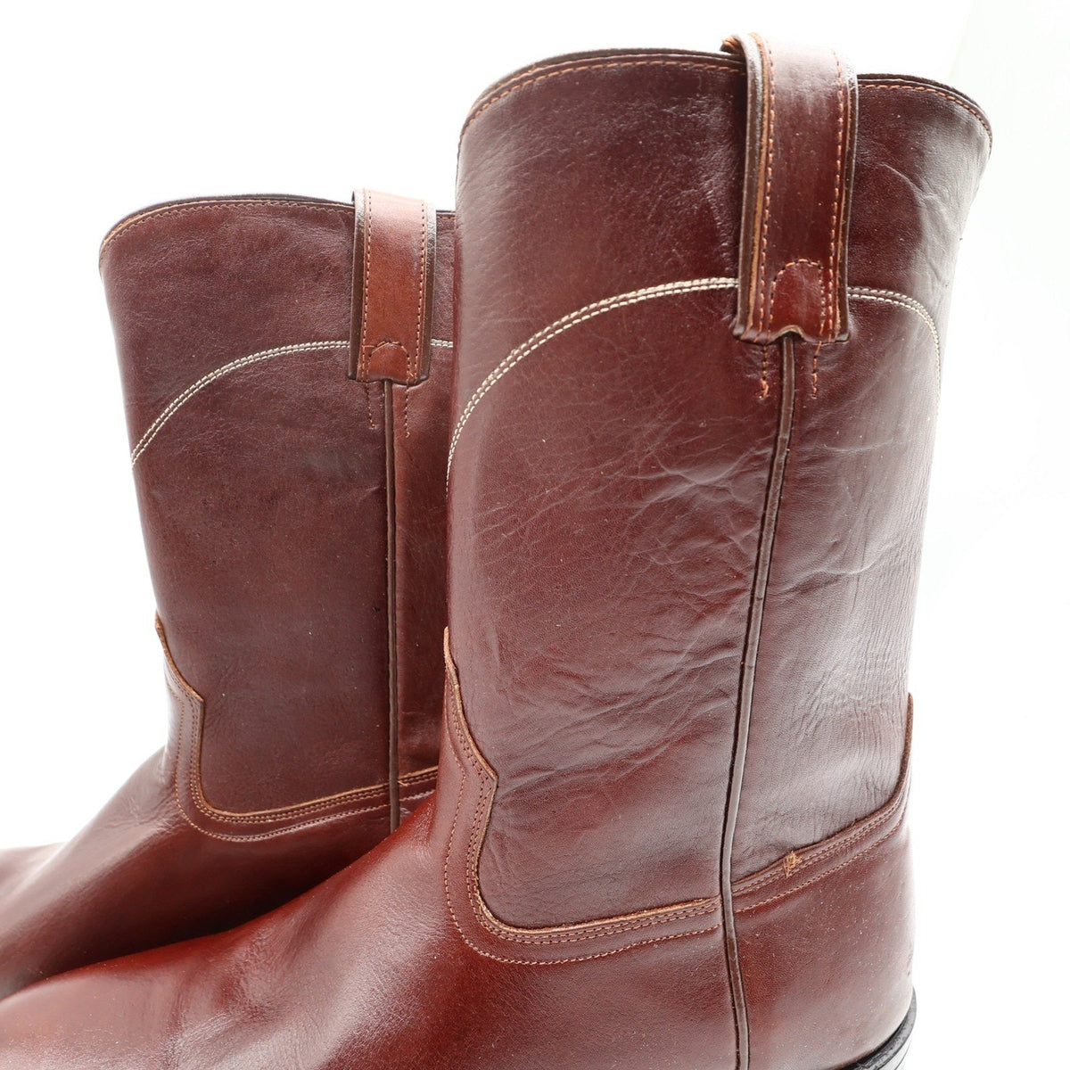 Vintage Acme Western Cowboy Boots Men 11.5 D Brown Leather NOS Box 70s