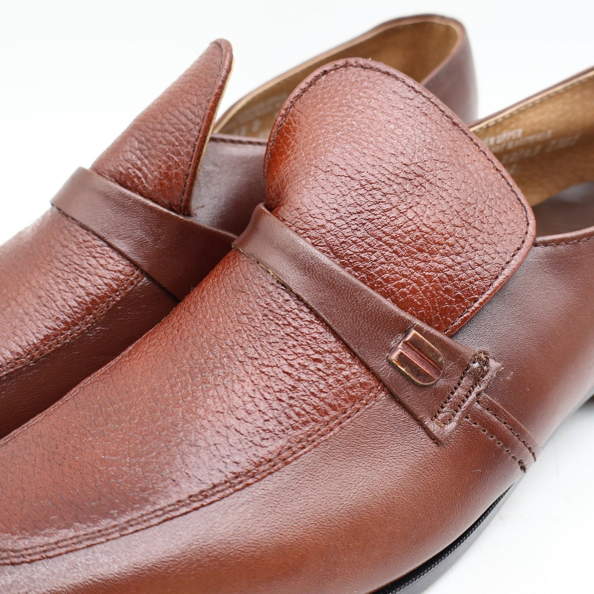 Vintage 70s Barclay Endicott Johnson 95182 Brown Leather Slip-On Loafers Men's 12D USA