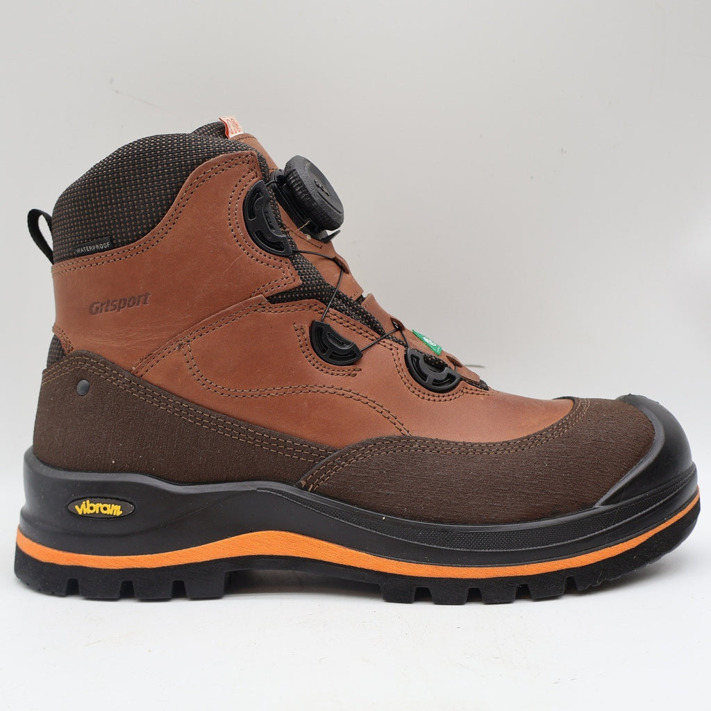 Grisport BOA Wolf Safety Boots Mens 9 Brown Leather Waterproof Vibram 702381c3t