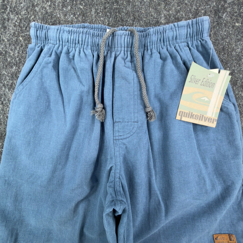 Quiksilver Vintage 90s Shorts Boys XL Blue Cotton Silver Edition NWT - take2supply