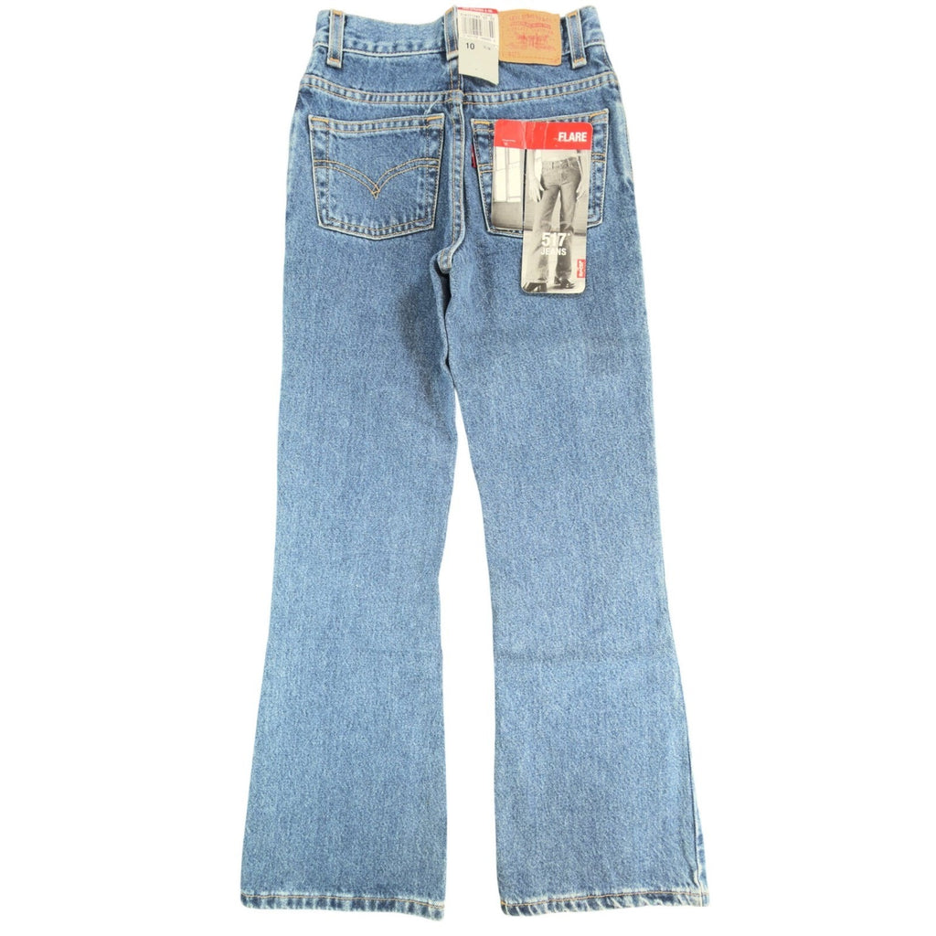Levi's 517 Flare Jeans Girls 10 Slim Blue Cotton Slim Fit Vintage Y2K New - take2supply