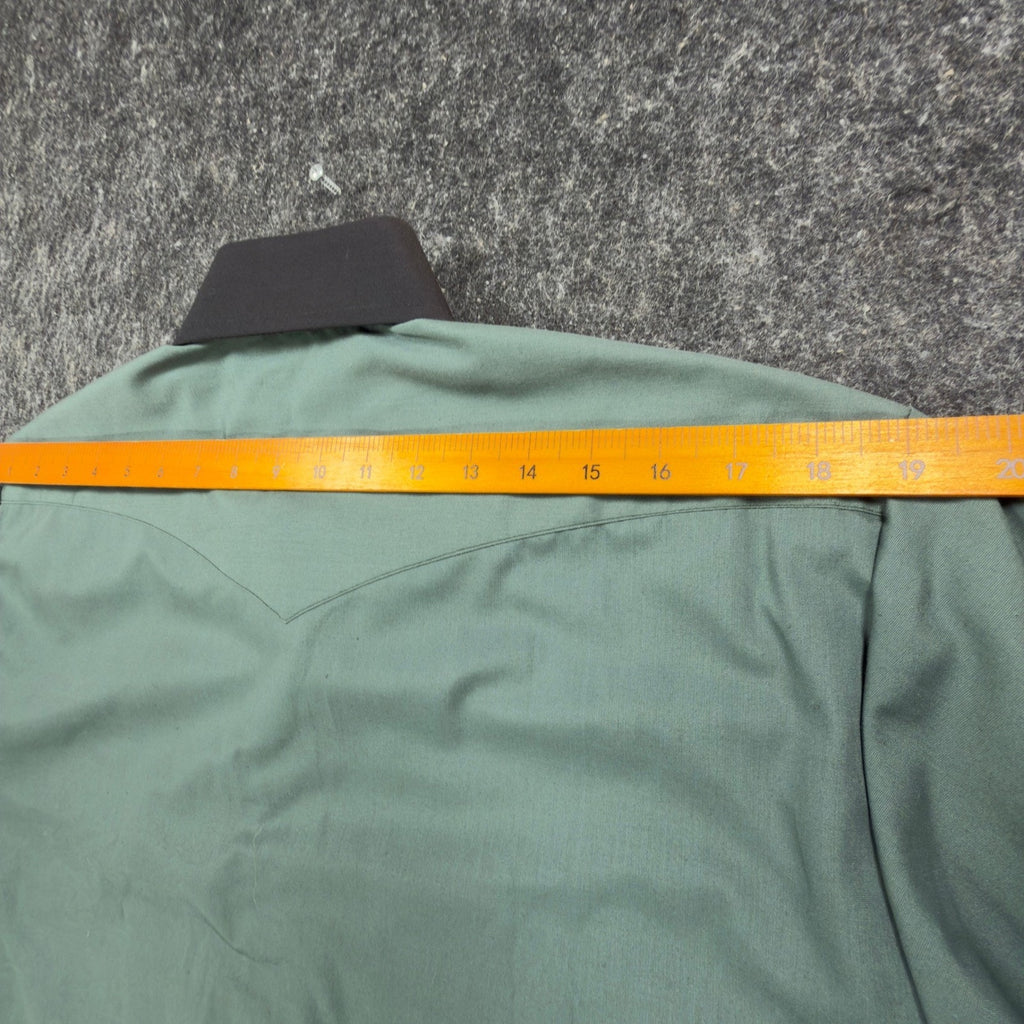 Caravan Vintage 90s Western Shirt Mens M Green Southwestern Cotton