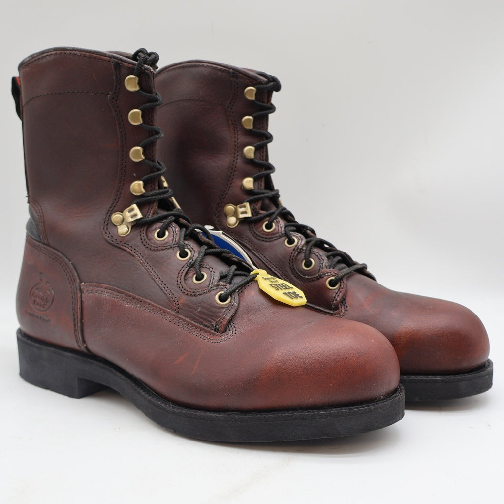 Georgia Boot Carbo-Tec 8 Work Boots Mens 11 Brown Leather Steel Safety Toe G8945