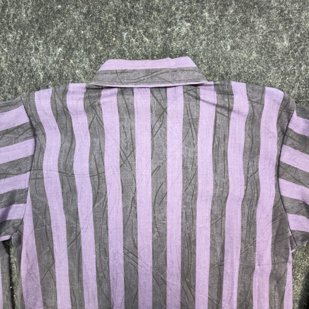 Sands Point Vintage 80s Shirt Boys 16 Purple Grey Striped USA
