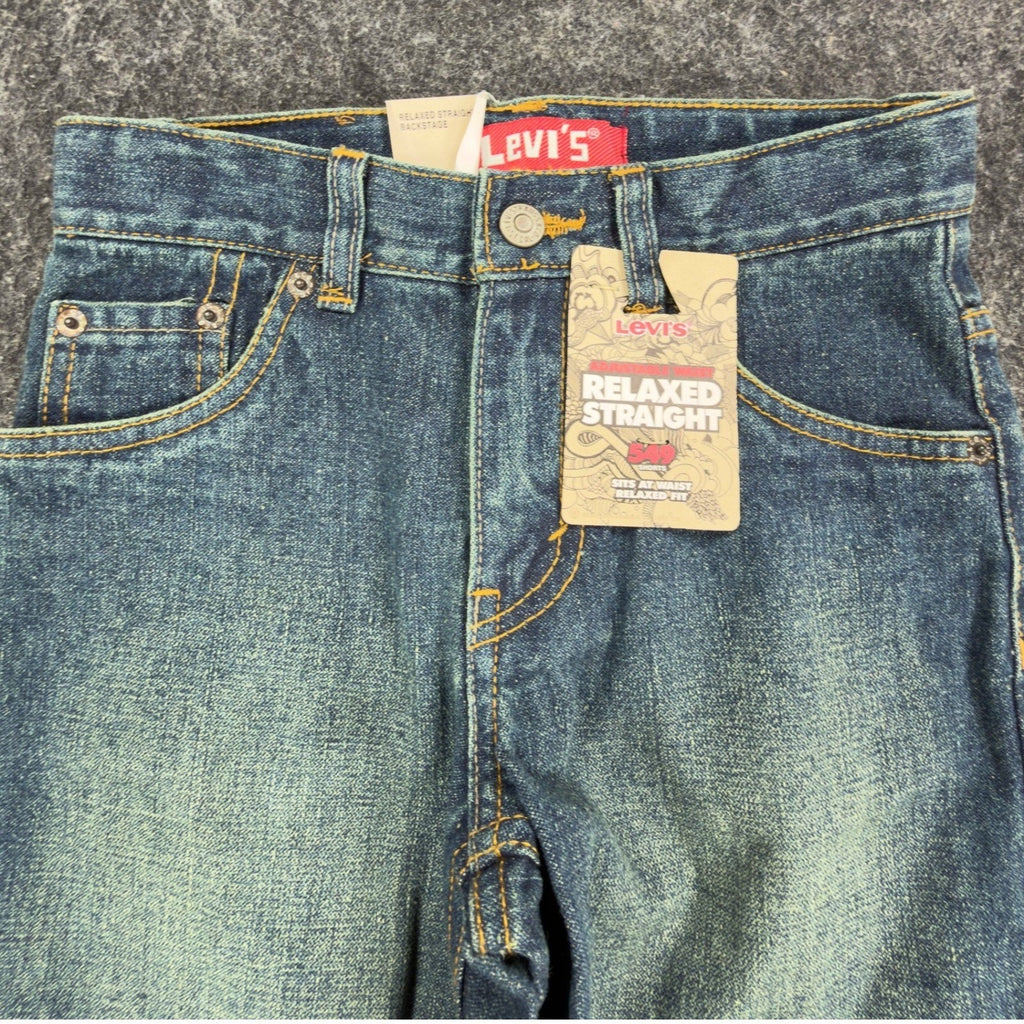 Levis Y2K 549 Relaxed Straight Shorts Boys 6 Blue Ramie Cotton NWT