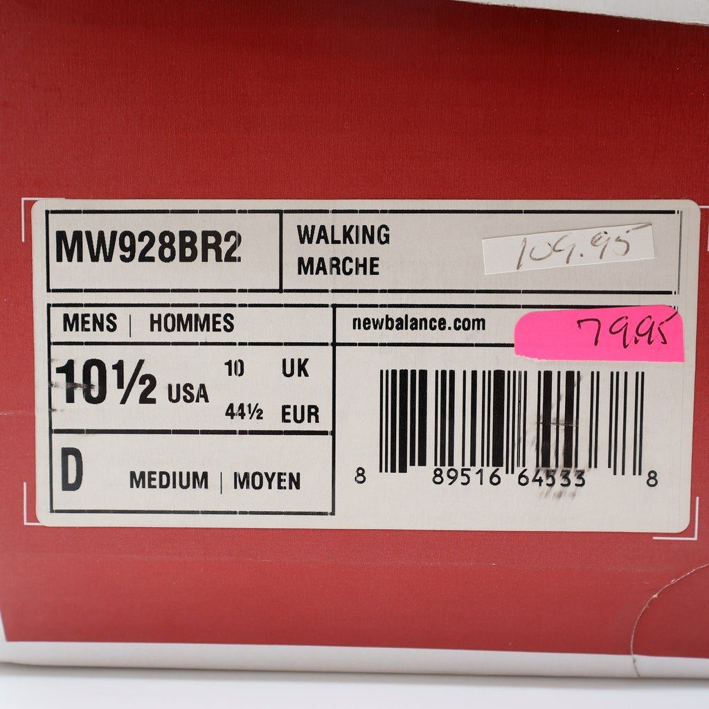 New Balance 928v2 Mens 10.5 Brown Leather Walking Shoes MW928BR2 Rollbar NEW