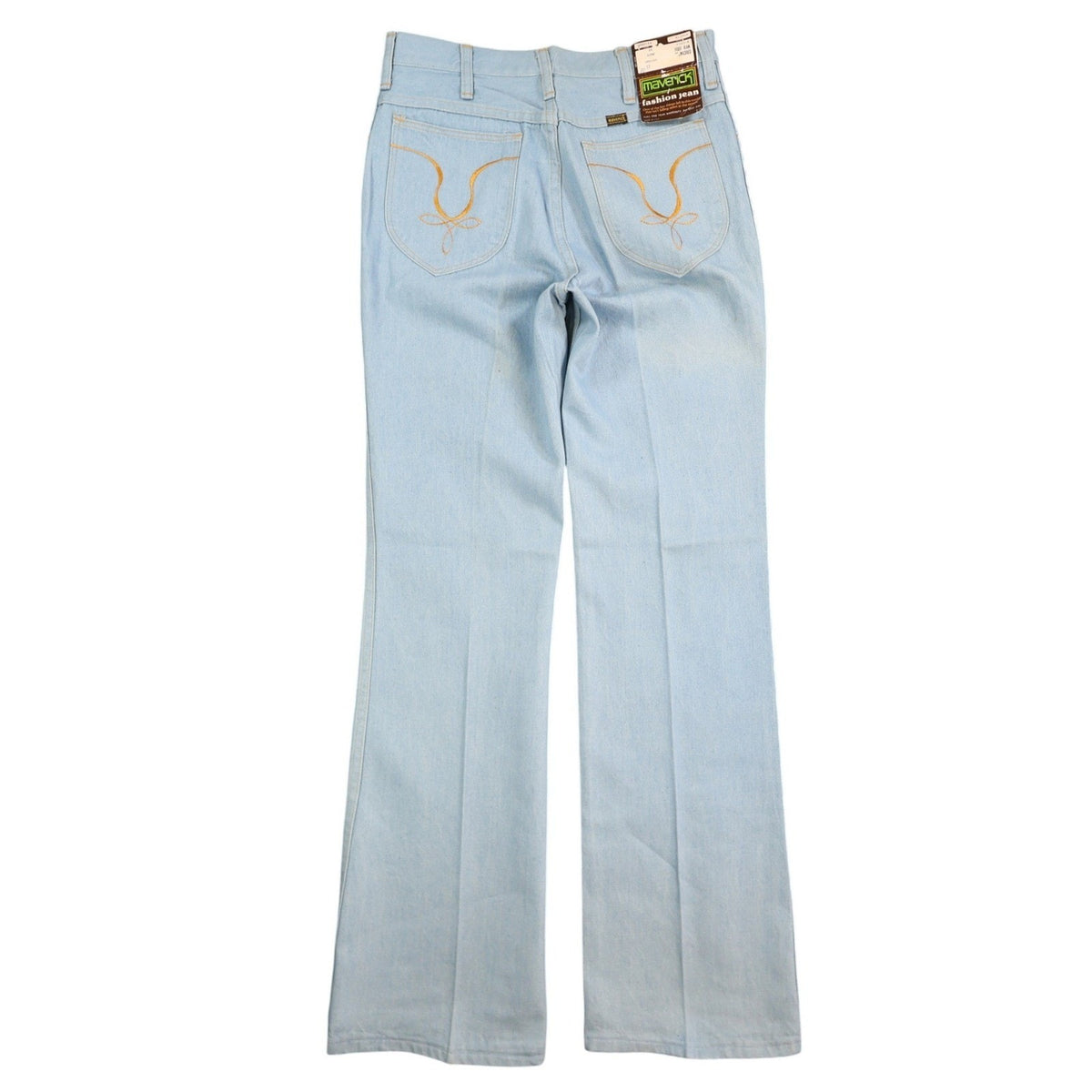 Maverick Vintage 70s Bootcut Jeans Mens 33 Long Light Blue USA Made NOS NWT - take2supply