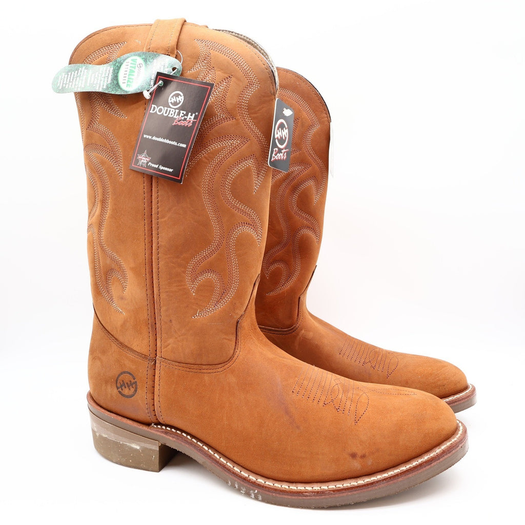 Double-H DH3250 Western Boots Mens 12 D Tan Leather New With Tags