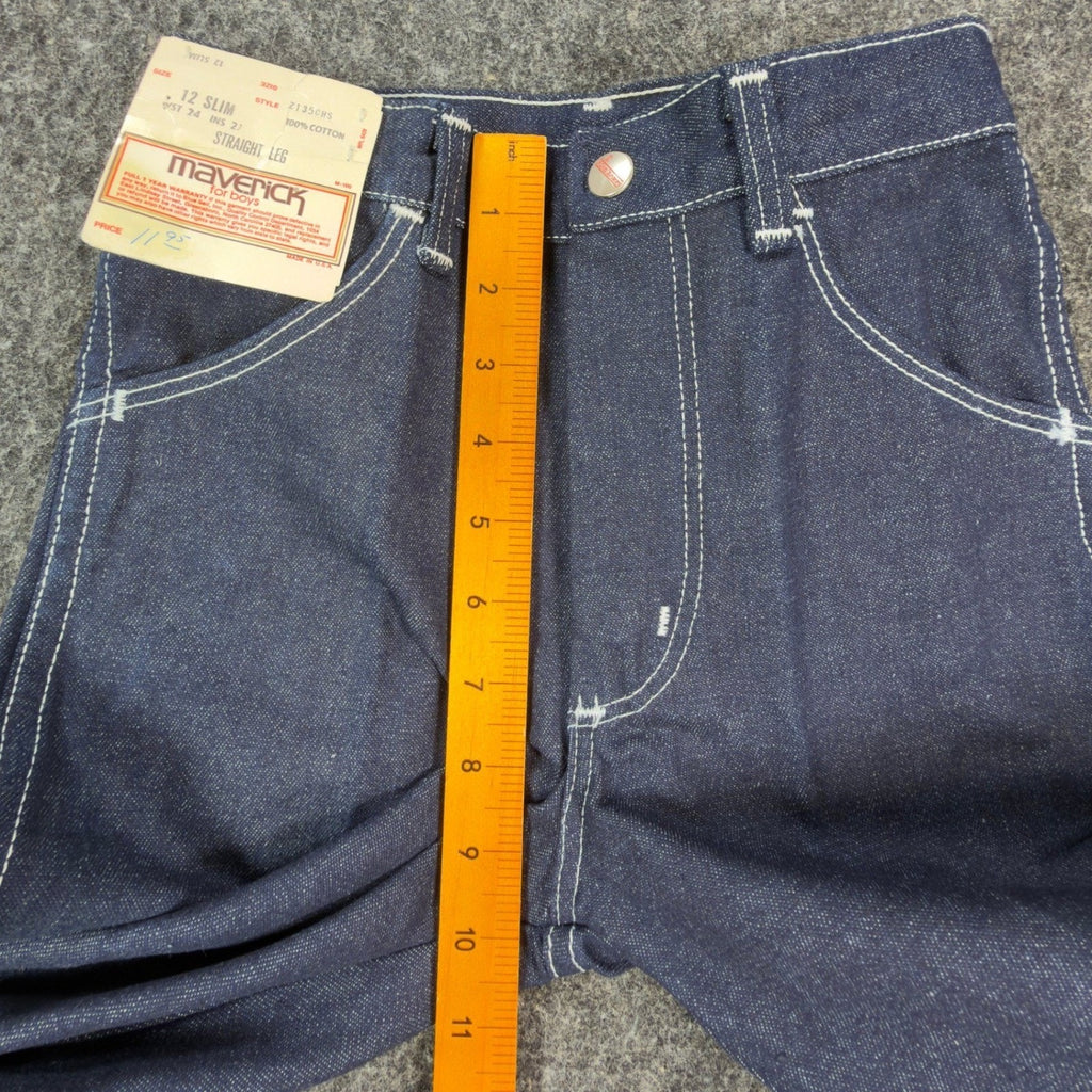 Maverick Vintage 70s Jeans Boys 12 Slim Blue Straight Leg NWT Deadstock