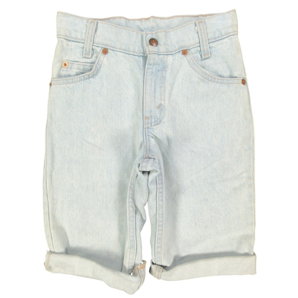 Levi's Vintage 90s 550 Shorts Boys 8 Light Wash Denim Orange Tab Made in USA NWT - take2supply