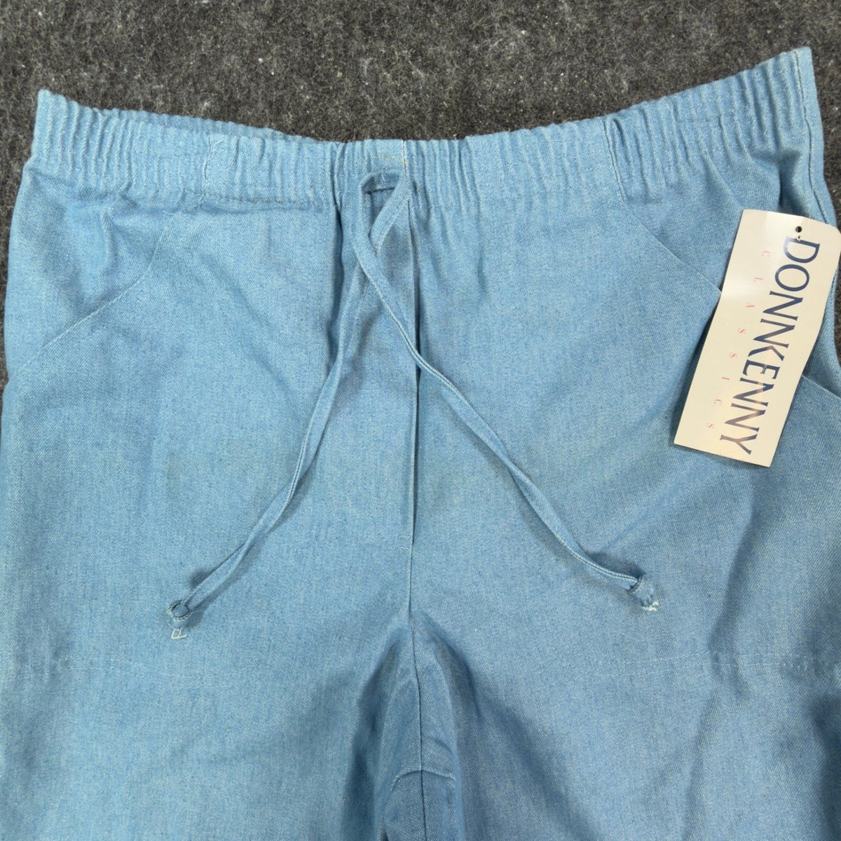 Donnkenny Vintage 90s Shorts Womens 8 Blue Elastic Waist Drawstring NWT