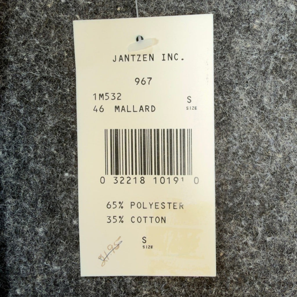 Jantzen Polo Shirt Mens Small Vintage 90s Mallard Blue Striped Pocket Deadstock